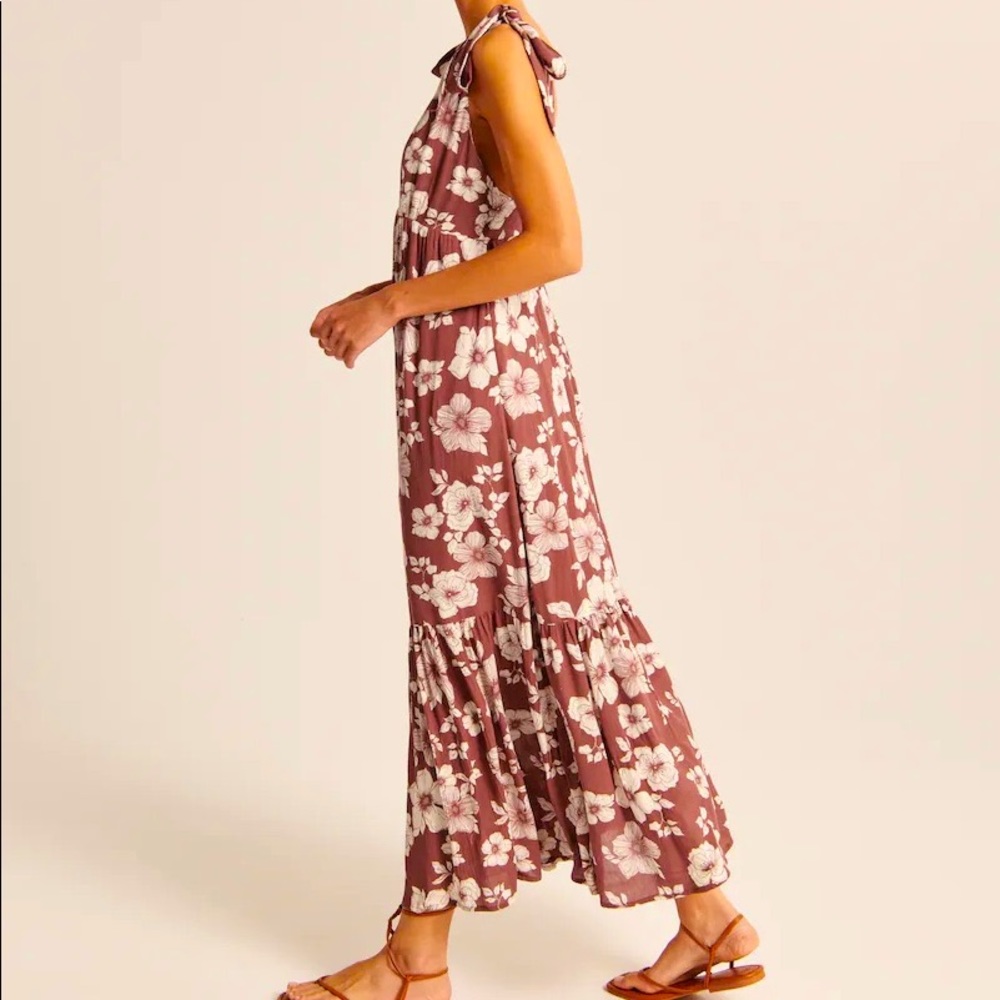 Abercrombie Tie Strap Babydoll Maxi Dress, Size S